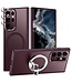 SoFetch Bordeaux Rood Lensbescherming Houder Backcover Hoesje voor de Samsung Galaxy S24 Ultra