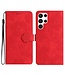 SoFetch Rood Bloemen Bookcase Hoesje voor de Samsung Galaxy S24 Ultra