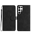 SoFetch Zwart Bloemen Bookcase Hoesje voor de Samsung Galaxy S24 Ultra