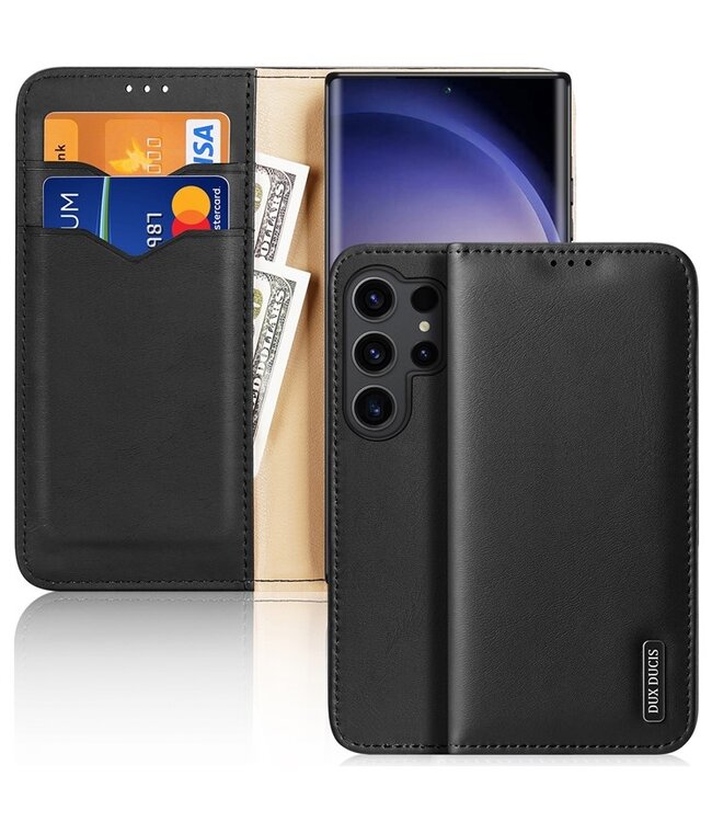 DUX DUCIS Zwart Portemonnee Bookcase Hoesje voor de Samsung Galaxy S24 Ultra