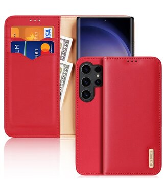 DUX DUCIS Rood Portemonnee Bookcase Hoesje Samsung Galaxy S24 Ultra