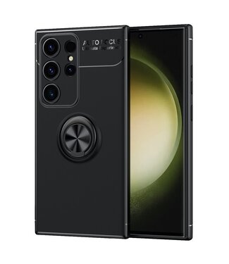 SoFetch Zwart Valbestendig Houder TPU Hoesje Samsung Galaxy S24 Ultra