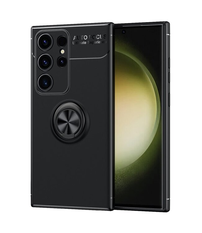SoFetch Zwart Valbestendig Houder TPU Hoesje voor de Samsung Galaxy S24 Ultra