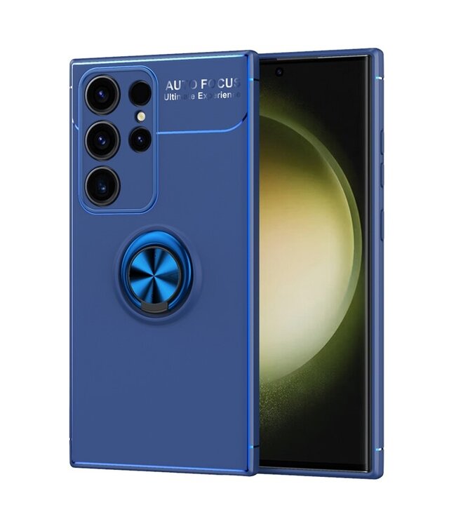 SoFetch Saffierblauw Valbestendig Houder TPU Hoesje voor de Samsung Galaxy S24 Ultra
