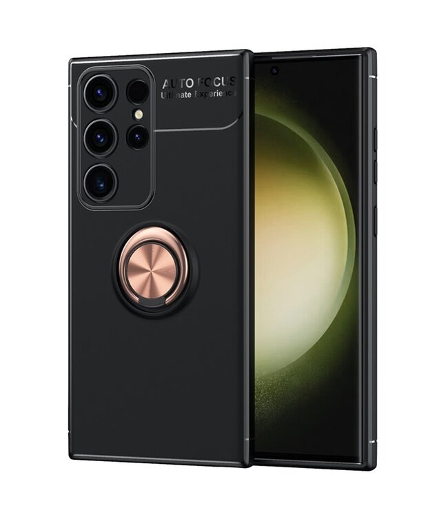 SoFetch Rozegoud Valbestendig Houder TPU Hoesje voor de Samsung Galaxy S24 Ultra