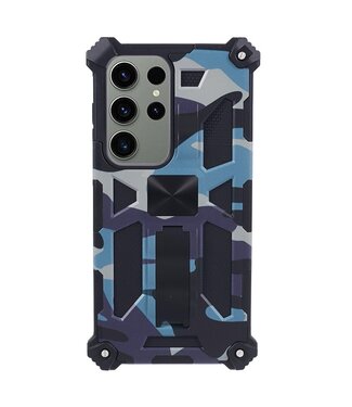 SoFetch Navy Blauw Leger Hybride Hoesje Samsung Galaxy S24 Ultra