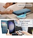 Blauw Litchee Glossy Bookcase Hoesje voor de Samsung Galaxy S24 Ultra