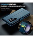 Blauw Litchee Glossy Bookcase Hoesje voor de Samsung Galaxy S24 Ultra