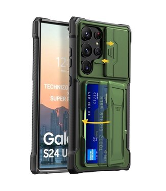 GKK Groen Pasjeshouder Houder Backcover Hoesje Samsung Galaxy S24 Ultra
