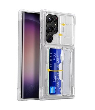 GKK Transparant Pasjeshouder Houder Backcover Hoesje Samsung Galaxy S24 Ultra