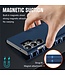 SoFetch Blauw Pasjeshouder Nappa Textuur Bookcase Hoesje voor de Samsung Galaxy S24 Ultra