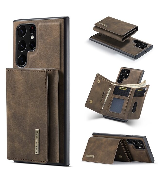 Koffiebruin Portemonnee 2-in-1 Hoesje voor de Samsung Galaxy S24 Ultra