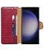 SoFetch Rood Krokodillen Bookcase Hoesje voor de Samsung Galaxy S24 Ultra