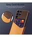 SoFetch Oranje Pasjeshouder Stijlvol Hybride Hoesje voor de Samsung Galaxy S24 Ultra