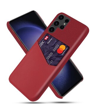 SoFetch Rood Pasjeshouder Stijlvol Hybride Hoesje Samsung Galaxy S24 Ultra