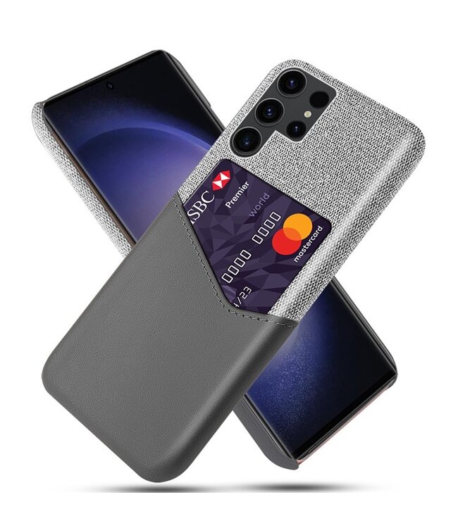 SoFetch Grijs Pasjeshouder Stijlvol Hybride Hoesje voor de Samsung Galaxy S24 Ultra