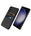 SoFetch Zwart Pasjeshouder Stoffen Hybride Hoesje voor de Samsung Galaxy S24 Ultra