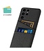 SoFetch Zwart Pasjeshouder Stoffen Hybride Hoesje voor de Samsung Galaxy S24 Ultra