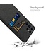 SoFetch Zwart Pasjeshouder Stoffen Hybride Hoesje voor de Samsung Galaxy S24 Ultra