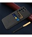 SoFetch Zwart Pasjeshouder Stoffen Hybride Hoesje voor de Samsung Galaxy S24 Ultra