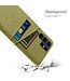 SoFetch Geel Pasjeshouder Stoffen Hybride Hoesje voor de Samsung Galaxy S24 Ultra