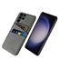 SoFetch Grijs Pasjeshouder Stoffen Hybride Hoesje voor de Samsung Galaxy S24 Ultra