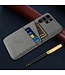 SoFetch Grijs Pasjeshouder Stoffen Hybride Hoesje voor de Samsung Galaxy S24 Ultra