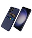 SoFetch Blauw Pasjeshouder Stoffen Hybride Hoesje voor de Samsung Galaxy S24 Ultra