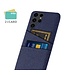 SoFetch Blauw Pasjeshouder Stoffen Hybride Hoesje voor de Samsung Galaxy S24 Ultra
