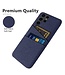 SoFetch Blauw Pasjeshouder Stoffen Hybride Hoesje voor de Samsung Galaxy S24 Ultra