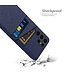 SoFetch Blauw Pasjeshouder Stoffen Hybride Hoesje voor de Samsung Galaxy S24 Ultra