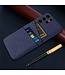 SoFetch Blauw Pasjeshouder Stoffen Hybride Hoesje voor de Samsung Galaxy S24 Ultra