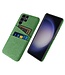 SoFetch Groen Pasjeshouder Stoffen Hybride Hoesje voor de Samsung Galaxy S24 Ultra