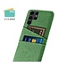 SoFetch Groen Pasjeshouder Stoffen Hybride Hoesje voor de Samsung Galaxy S24 Ultra
