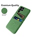 SoFetch Groen Pasjeshouder Stoffen Hybride Hoesje voor de Samsung Galaxy S24 Ultra