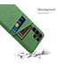 SoFetch Groen Pasjeshouder Stoffen Hybride Hoesje voor de Samsung Galaxy S24 Ultra