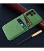 SoFetch Groen Pasjeshouder Stoffen Hybride Hoesje voor de Samsung Galaxy S24 Ultra