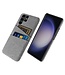 SoFetch Lightgrijs Pasjeshouder Stoffen Hybride Hoesje voor de Samsung Galaxy S24 Ultra