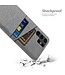 SoFetch Lightgrijs Pasjeshouder Stoffen Hybride Hoesje voor de Samsung Galaxy S24 Ultra