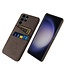 SoFetch Bruin Pasjeshouder Stoffen Hybride Hoesje voor de Samsung Galaxy S24 Ultra