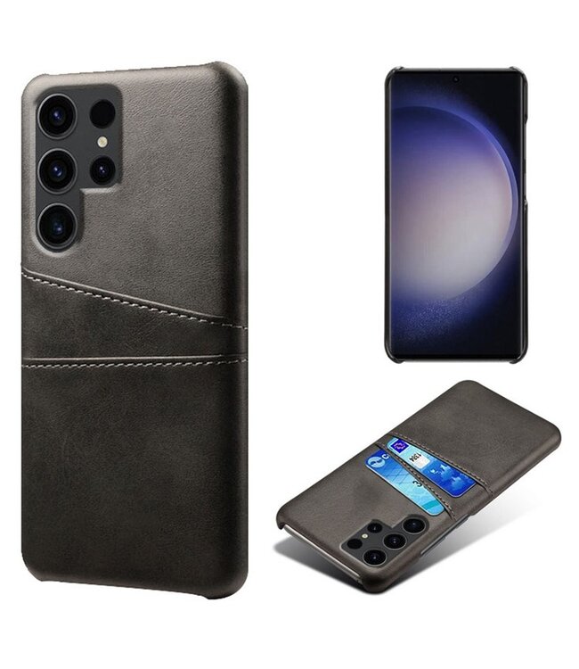 SoFetch Zwart Pasjeshouder Zakelijk Hybride Hoesje voor de Samsung Galaxy S24 Ultra