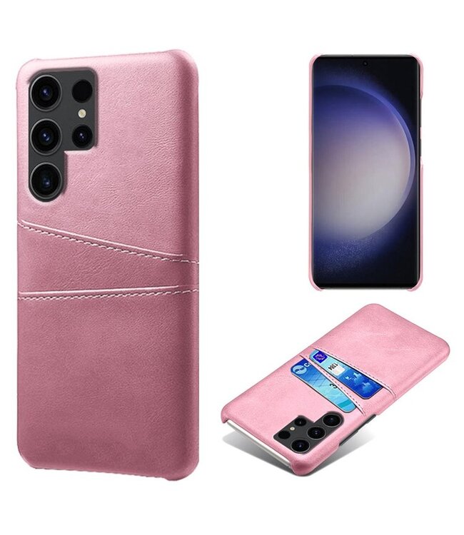SoFetch Rozegoud Pasjeshouder Zakelijk Hybride Hoesje voor de Samsung Galaxy S24 Ultra