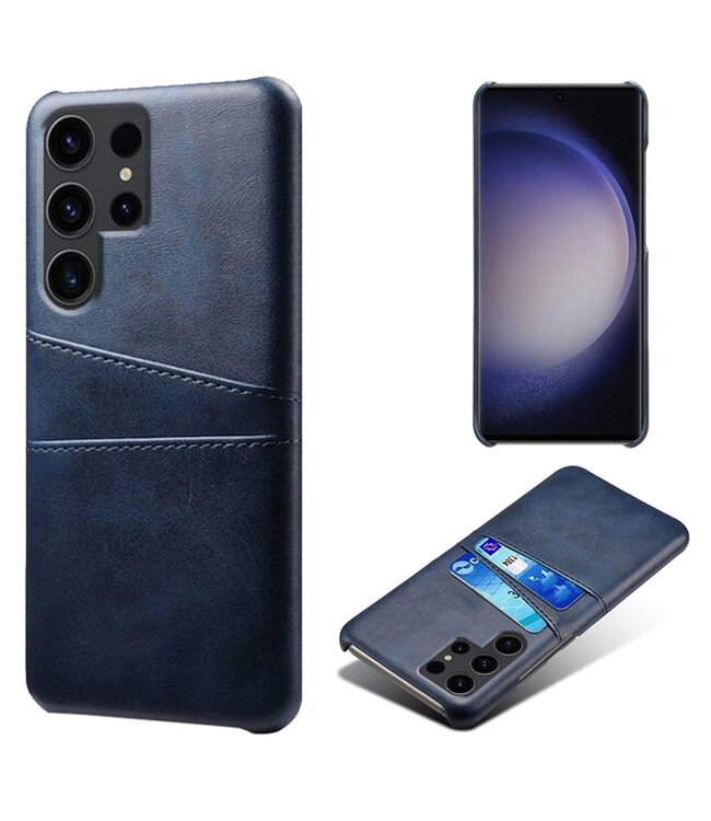 SoFetch Blauw Pasjeshouder Zakelijk Hybride Hoesje voor de Samsung Galaxy S24 Ultra