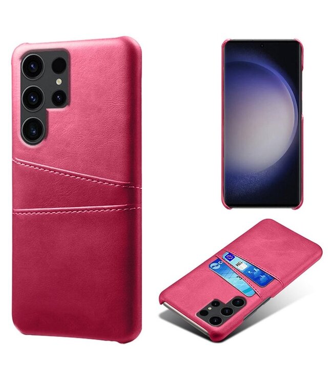 SoFetch Roze Pasjeshouder Zakelijk Hybride Hoesje voor de Samsung Galaxy S24 Ultra