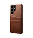 SoFetch Bruin Pasjeshouder Zakelijk Hybride Hoesje voor de Samsung Galaxy S24 Ultra