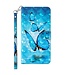 SoFetch  Blauwe Vlinders Bookcase Hoesje voor de Samsung Galaxy S24 Ultra