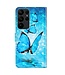 SoFetch  Blauwe Vlinders Bookcase Hoesje voor de Samsung Galaxy S24 Ultra