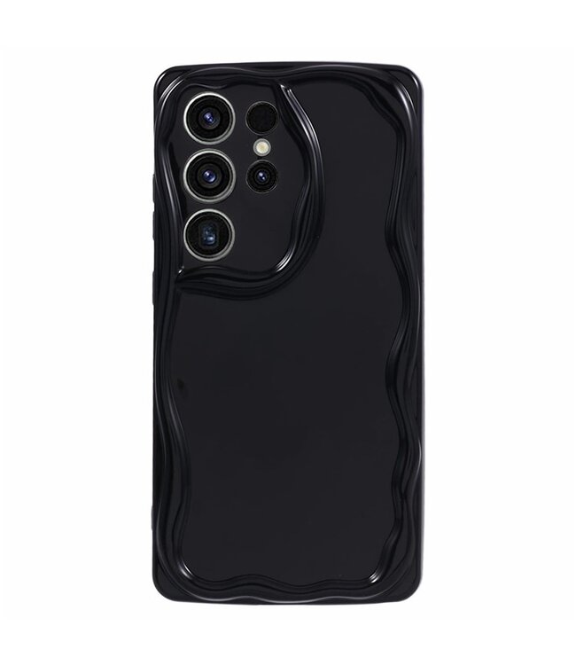 SoFetch Zwart Golvend TPU Hoesje voor de Samsung Galaxy S24 Ultra