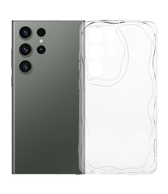 SoFetch Transparant Golvend TPU Hoesje voor de Samsung Galaxy S24 Ultra