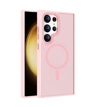 SoFetch Roze MagSafe Zacht Hybride Hoesje Samsung Galaxy S24 Ultra